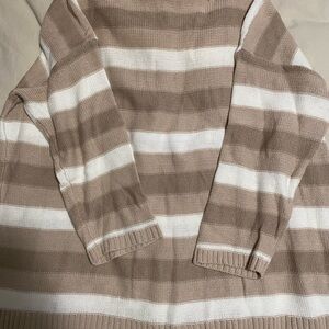 Striped Beige and White Sweater
